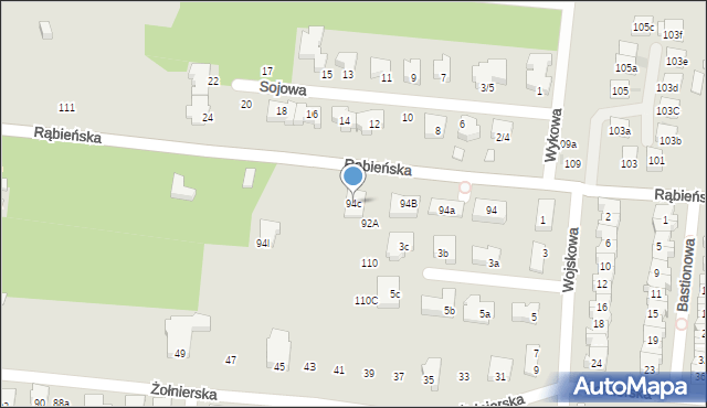 Łódź, Rąbieńska, 94c, mapa Łodzi