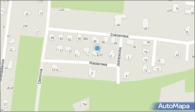 Łódź, Radarowa, 5, mapa Łodzi