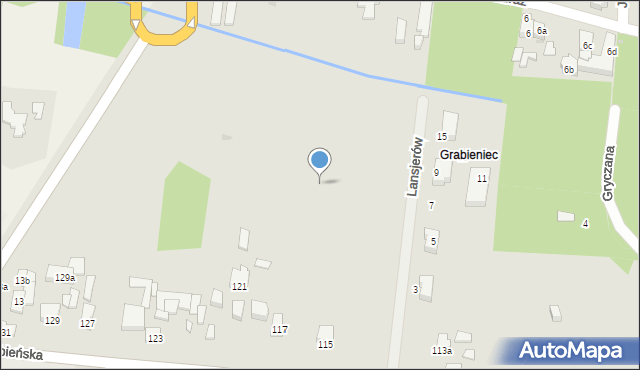 Łódź, Rąbieńska, 115bf, mapa Łodzi