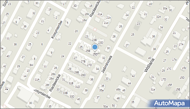 Łomianki, Racławicka, 25D, mapa Łomianki