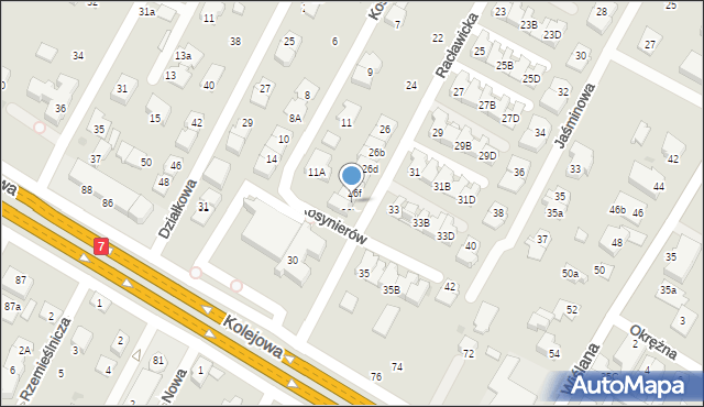 Łomianki, Racławicka, 26g, mapa Łomianki