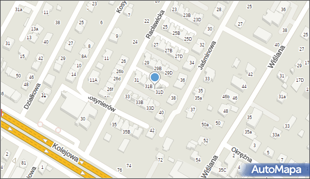 Łomianki, Racławicka, 31C, mapa Łomianki