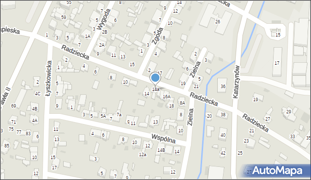 Łowicz, Radziecka, 14a, mapa Łowicza