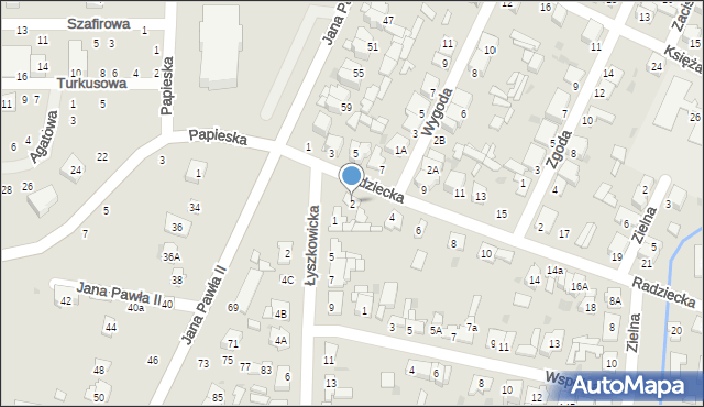 Łowicz, Radziecka, 2, mapa Łowicza