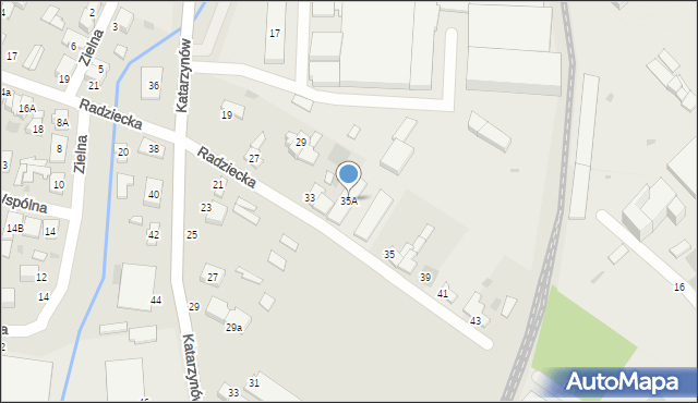 Łowicz, Radziecka, 35A, mapa Łowicza
