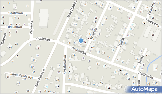 Łowicz, Radziecka, 7, mapa Łowicza