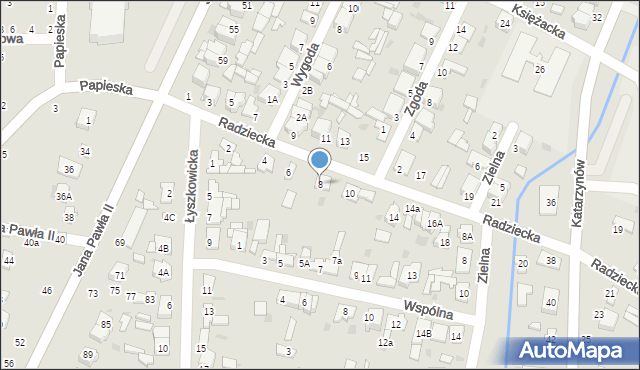 Łowicz, Radziecka, 8, mapa Łowicza