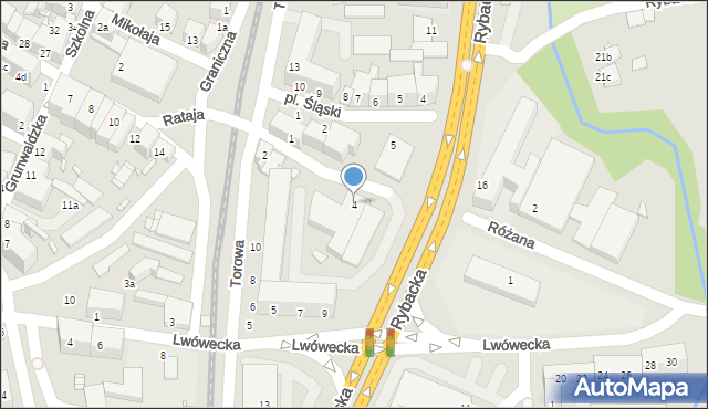 Lubań, Rataja Macieja, 4, mapa Lubań