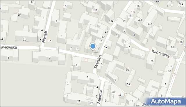 Lublin, Radziwiłłowska, 1, mapa Lublina