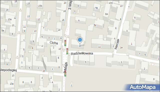 Lublin, Radziwiłłowska, 13, mapa Lublina