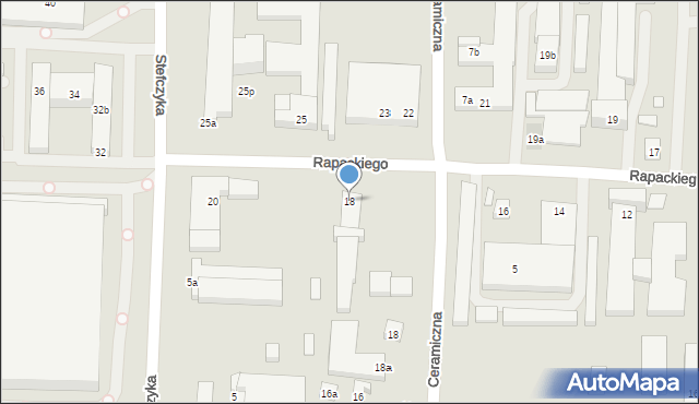 Lublin, Rapackiego Mariana, 18, mapa Lublina