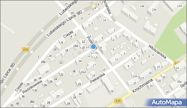 Lublin, Radzikowska, 10, mapa Lublina