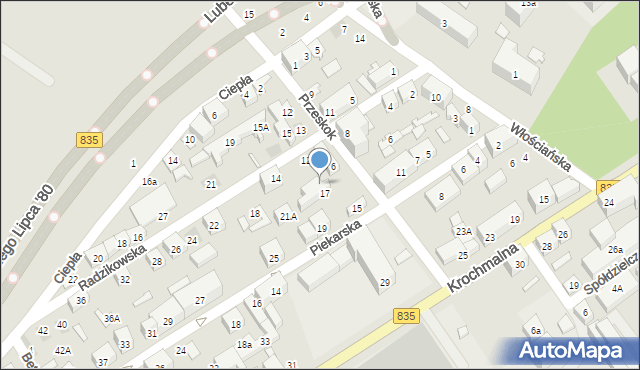 Lublin, Radzikowska, 12a, mapa Lublina