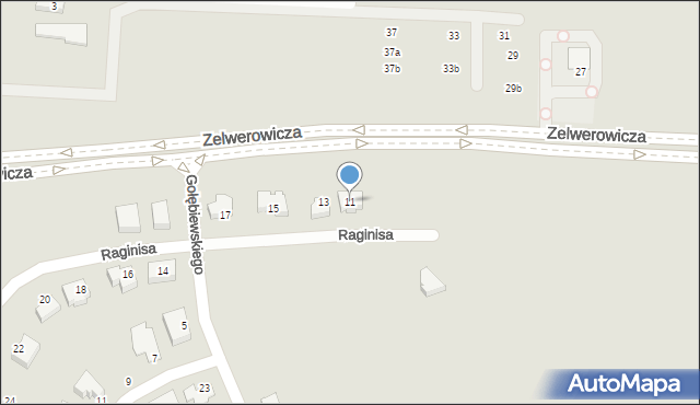 Lublin, Raginisa Władysława, mjr., 11, mapa Lublina