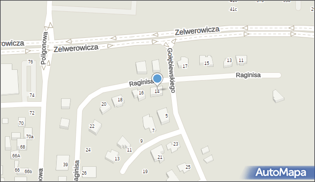 Lublin, Raginisa Władysława, mjr., 14, mapa Lublina