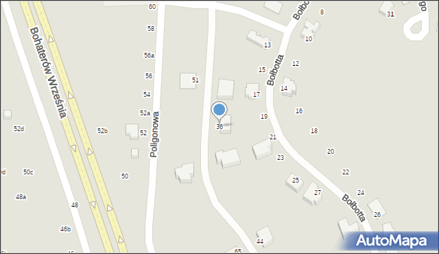 Lublin, Raginisa Władysława, mjr., 36, mapa Lublina