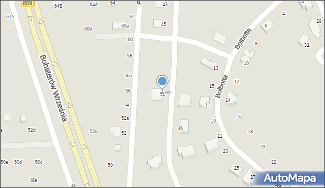 Lublin, Raginisa Władysława, mjr., 51, mapa Lublina