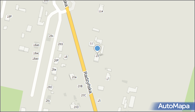 Łuków, Radzyńska, 13, mapa Łuków