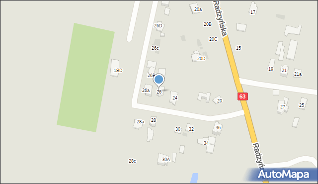 Łuków, Radzyńska, 26, mapa Łuków