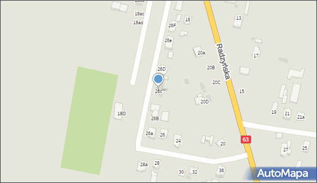 Łuków, Radzyńska, 26c, mapa Łuków