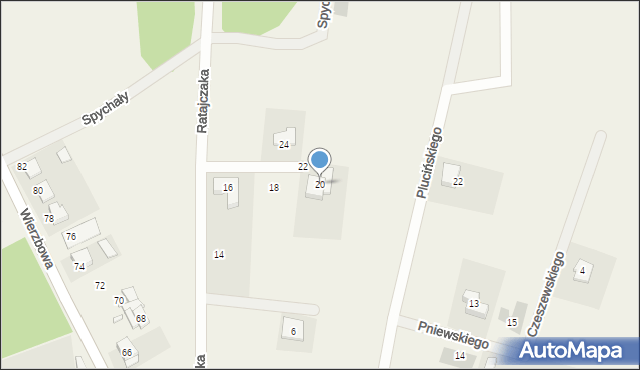 Lusowo, Ratajczaka Franciszka, 20, mapa Lusowo
