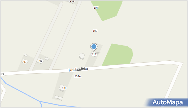 Majdan, Racławicka, 111, mapa Majdan