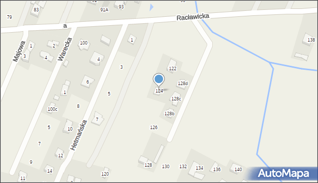 Majdan, Racławicka, 124, mapa Majdan
