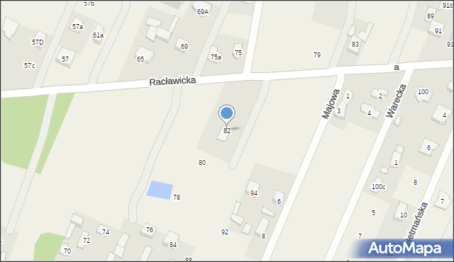 Majdan, Racławicka, 82, mapa Majdan