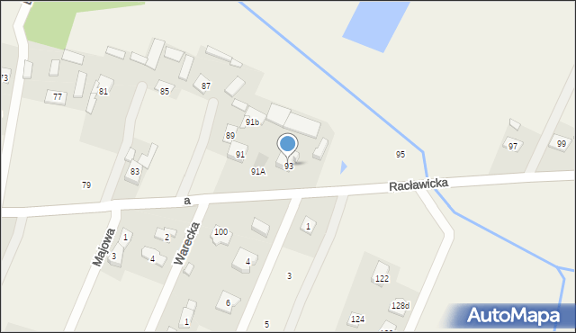 Majdan, Racławicka, 93, mapa Majdan