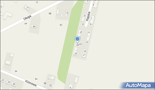 Majdan Górny, Rajska, 14, mapa Majdan Górny