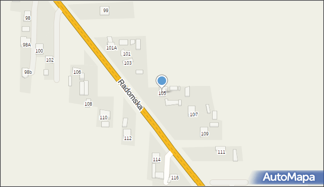 Makowiec, Radomska, 105, mapa Makowiec