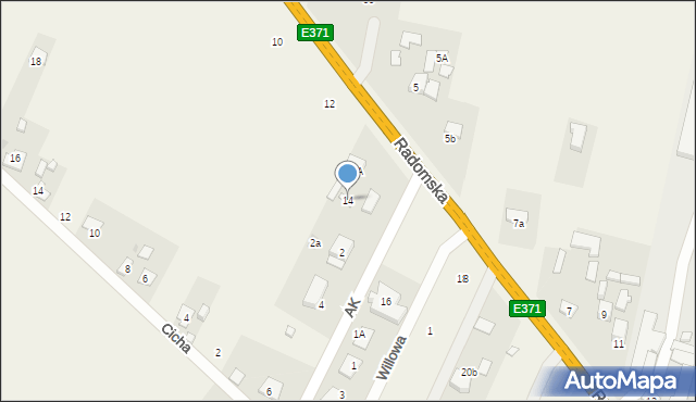 Makowiec, Radomska, 14, mapa Makowiec