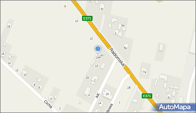 Makowiec, Radomska, 14A, mapa Makowiec