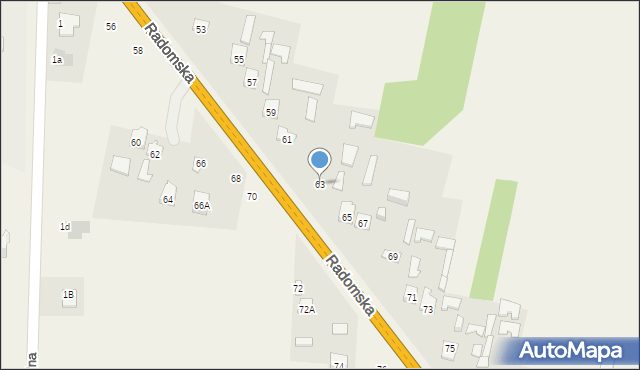 Makowiec, Radomska, 63, mapa Makowiec