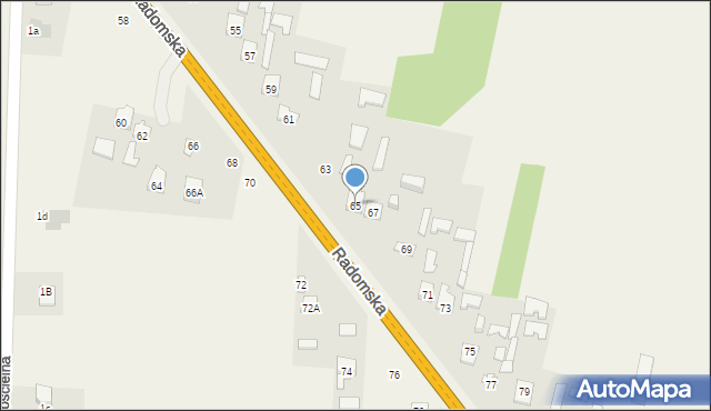 Makowiec, Radomska, 65, mapa Makowiec