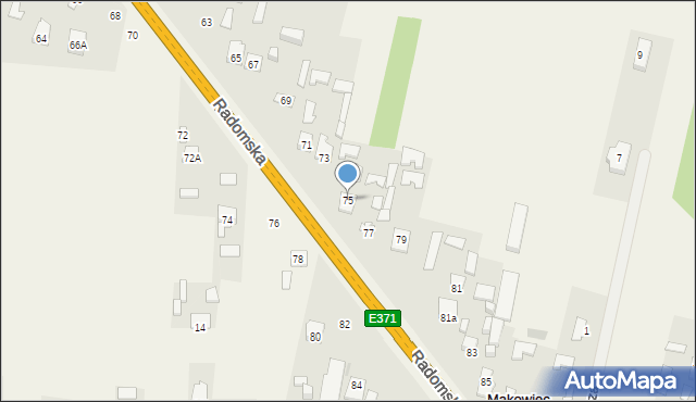 Makowiec, Radomska, 75, mapa Makowiec