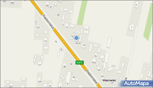 Makowiec, Radomska, 77, mapa Makowiec