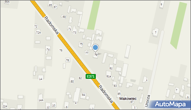 Makowiec, Radomska, 79, mapa Makowiec