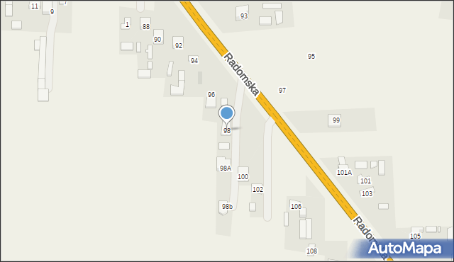 Makowiec, Radomska, 98, mapa Makowiec