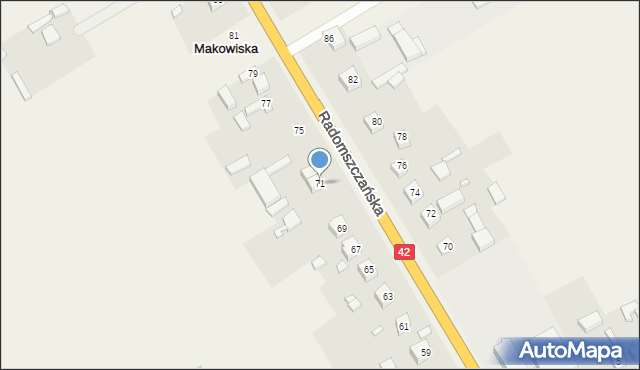 Makowiska, Radomszczańska, 71, mapa Makowiska