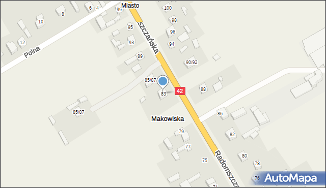 Makowiska, Radomszczańska, 83, mapa Makowiska