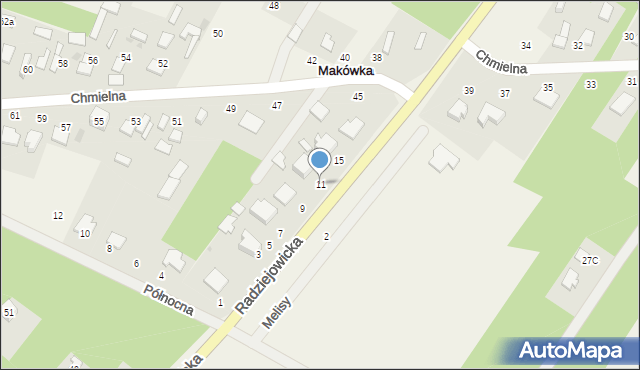 Makówka, Radziejowicka, 11, mapa Makówka