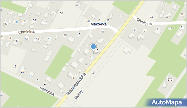 Makówka, Radziejowicka, 13, mapa Makówka