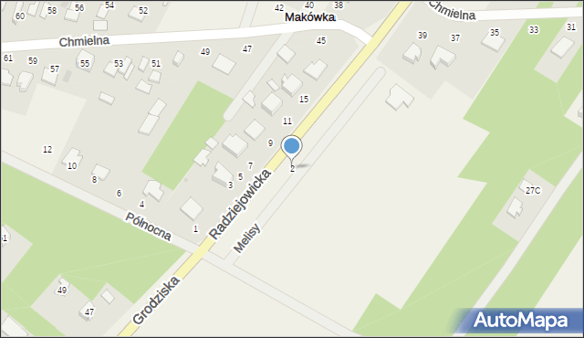 Makówka, Radziejowicka, 2, mapa Makówka