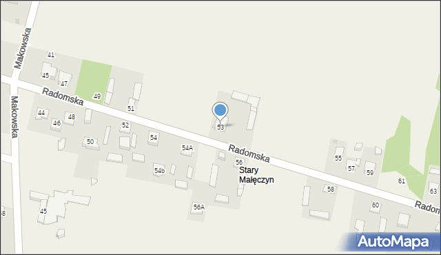 Małęczyn, Radomska, 53, mapa Małęczyn