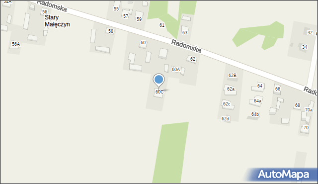 Małęczyn, Radomska, 60C, mapa Małęczyn