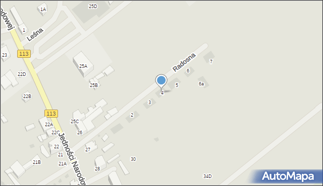 Maszewo, Radosna, 4, mapa Maszewo