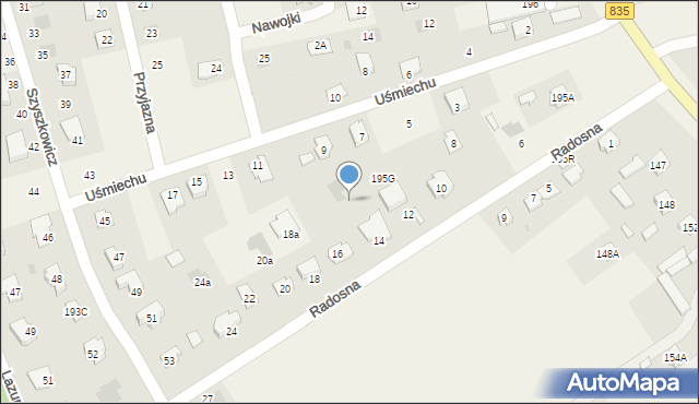 Mętów, Radosna, 14a, mapa Mętów