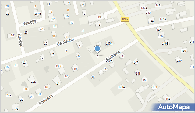 Mętów, Radosna, 6, mapa Mętów
