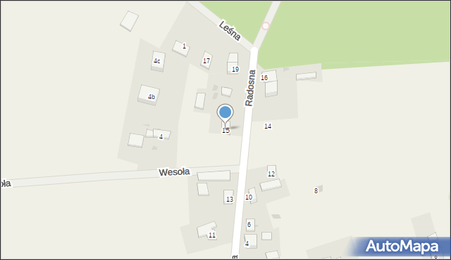 Michałów, Radosna, 15, mapa Michałów